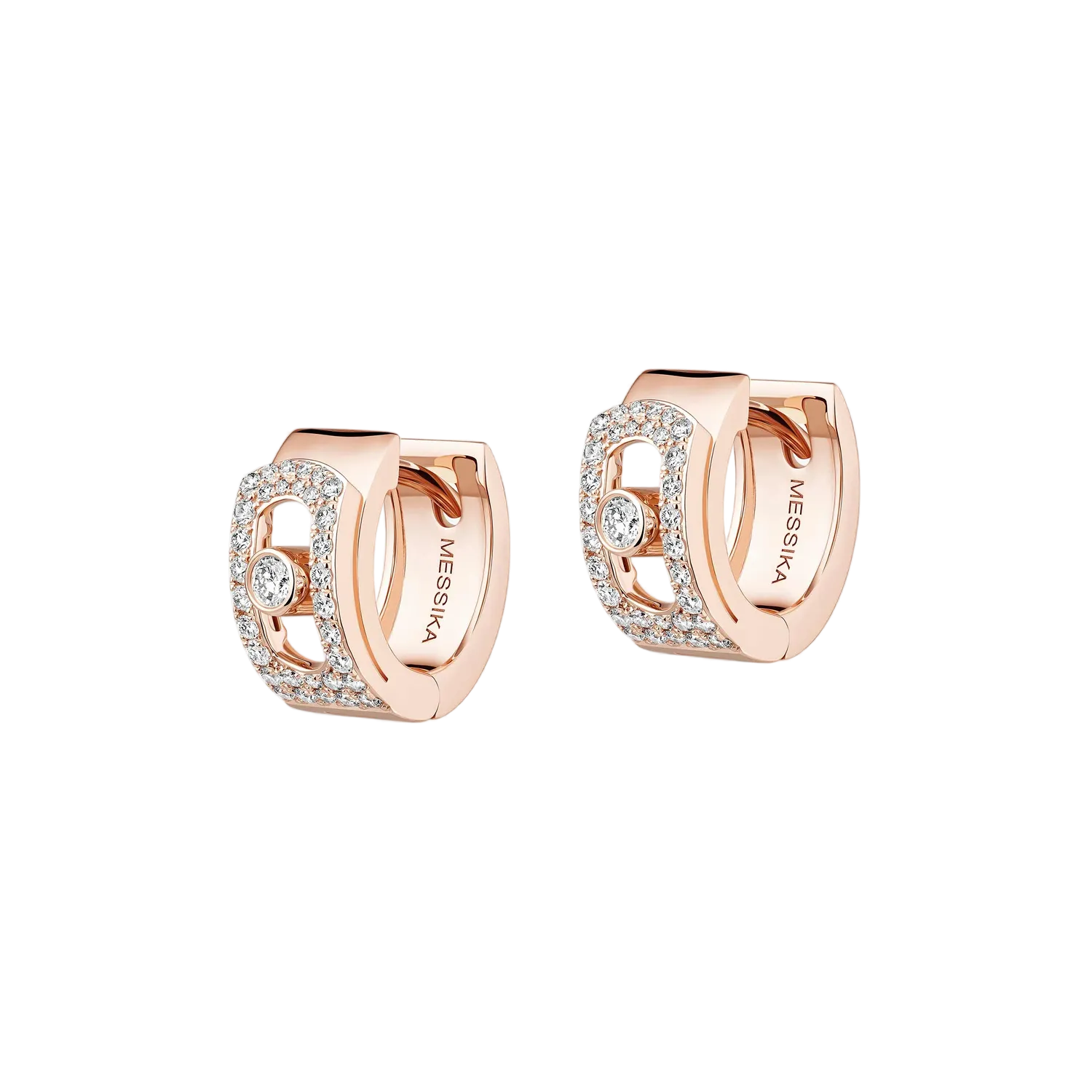 Boucles d'oreilles créoles Messika Move Noa pavées