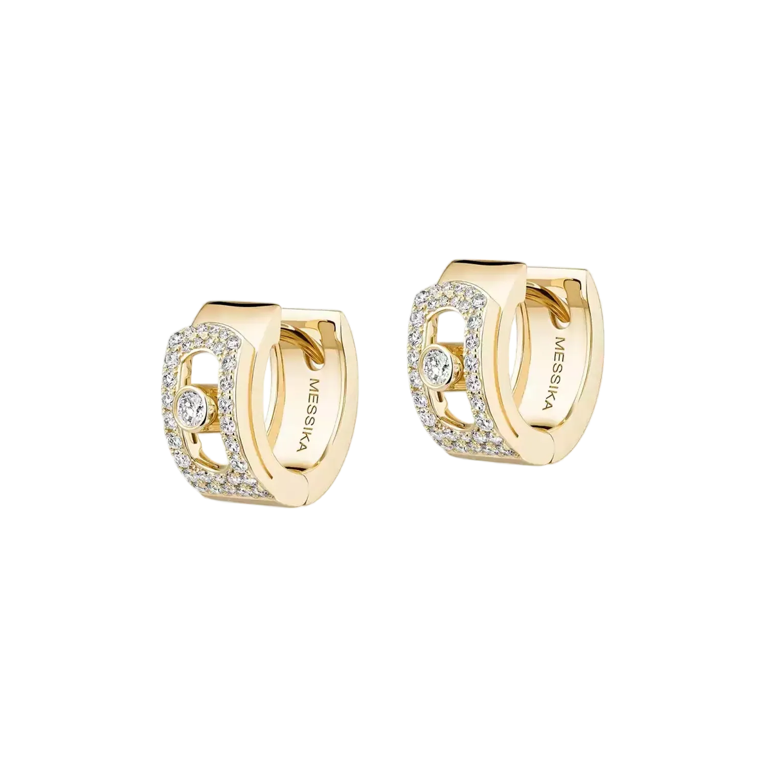 Boucles d'oreilles créoles Messika Move Noa pavées