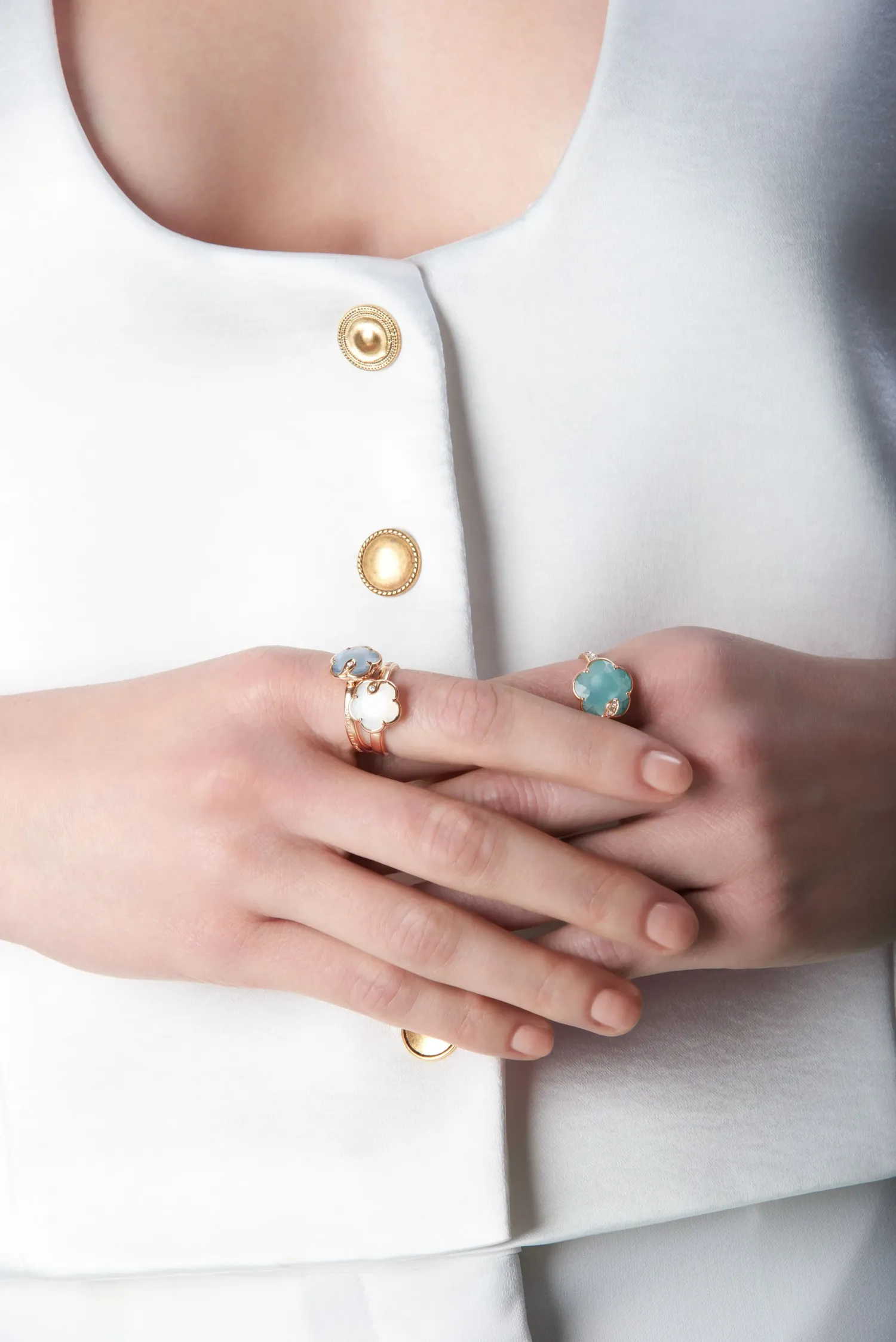 Bague Pasquale Bruni Petit Joli, Or Rose, Agate Verte, Diamants