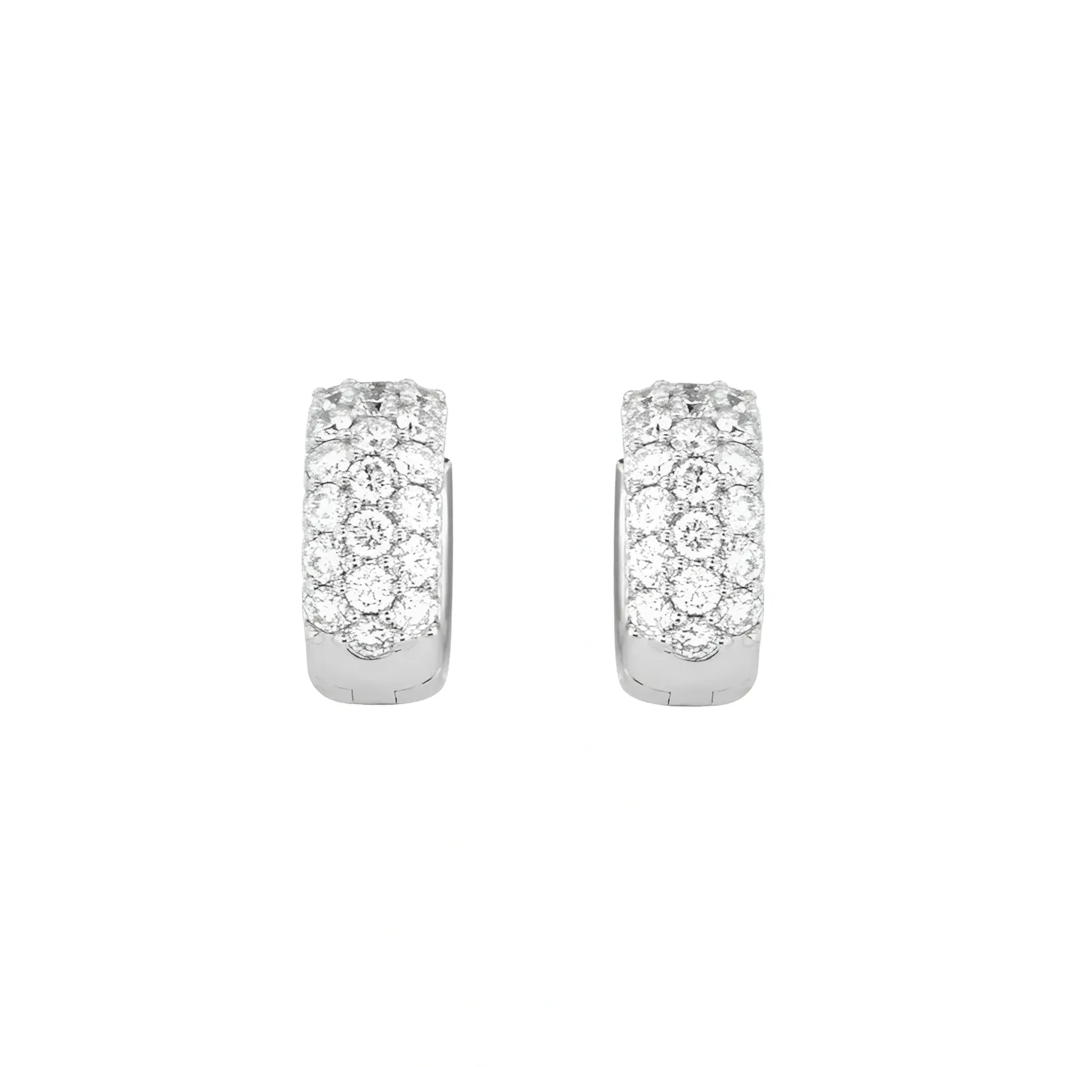 Boucles d'oreilles Recarlo en or blanc pavées de diamants