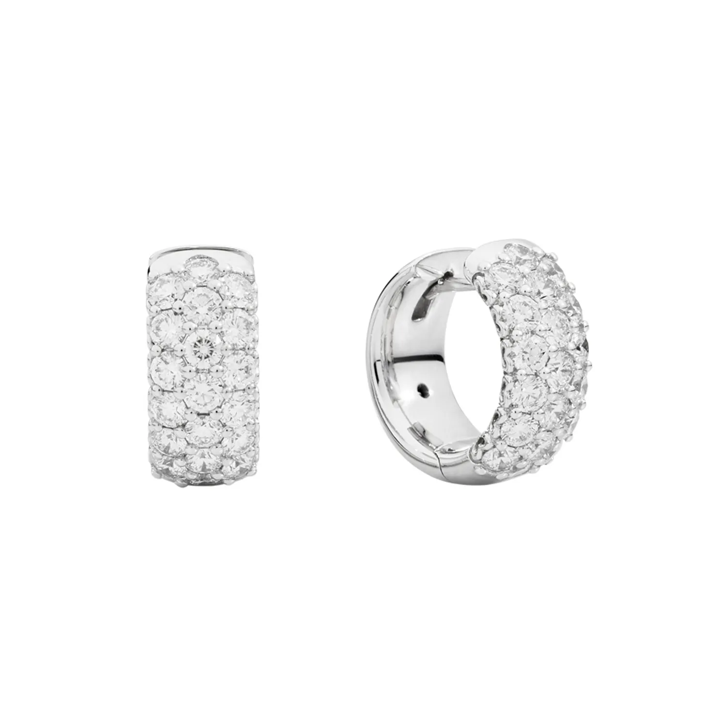 Boucles d'oreilles Recarlo en or blanc pavées de diamants