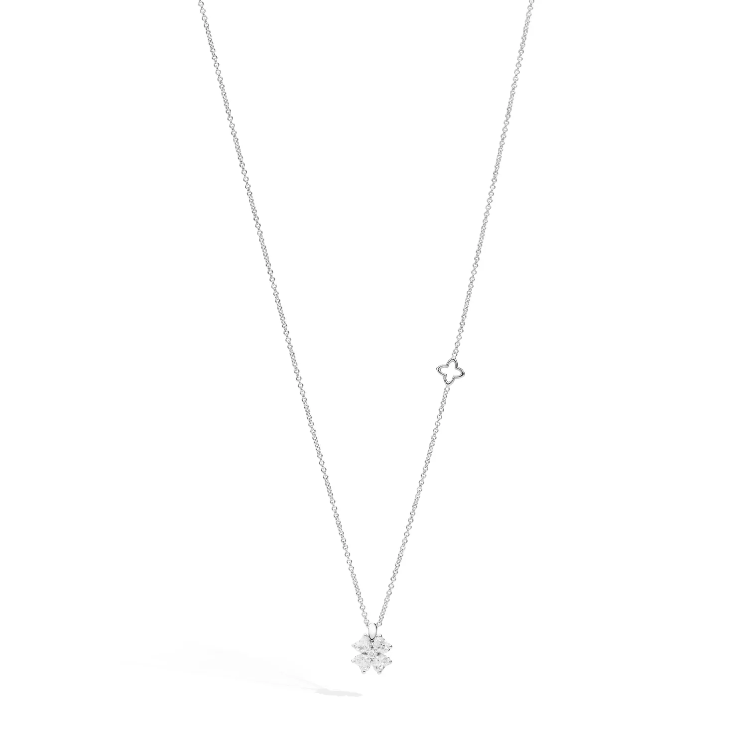Pendentif Recarlo Anniversary Love Quadrifoglio en or blanc et diamants