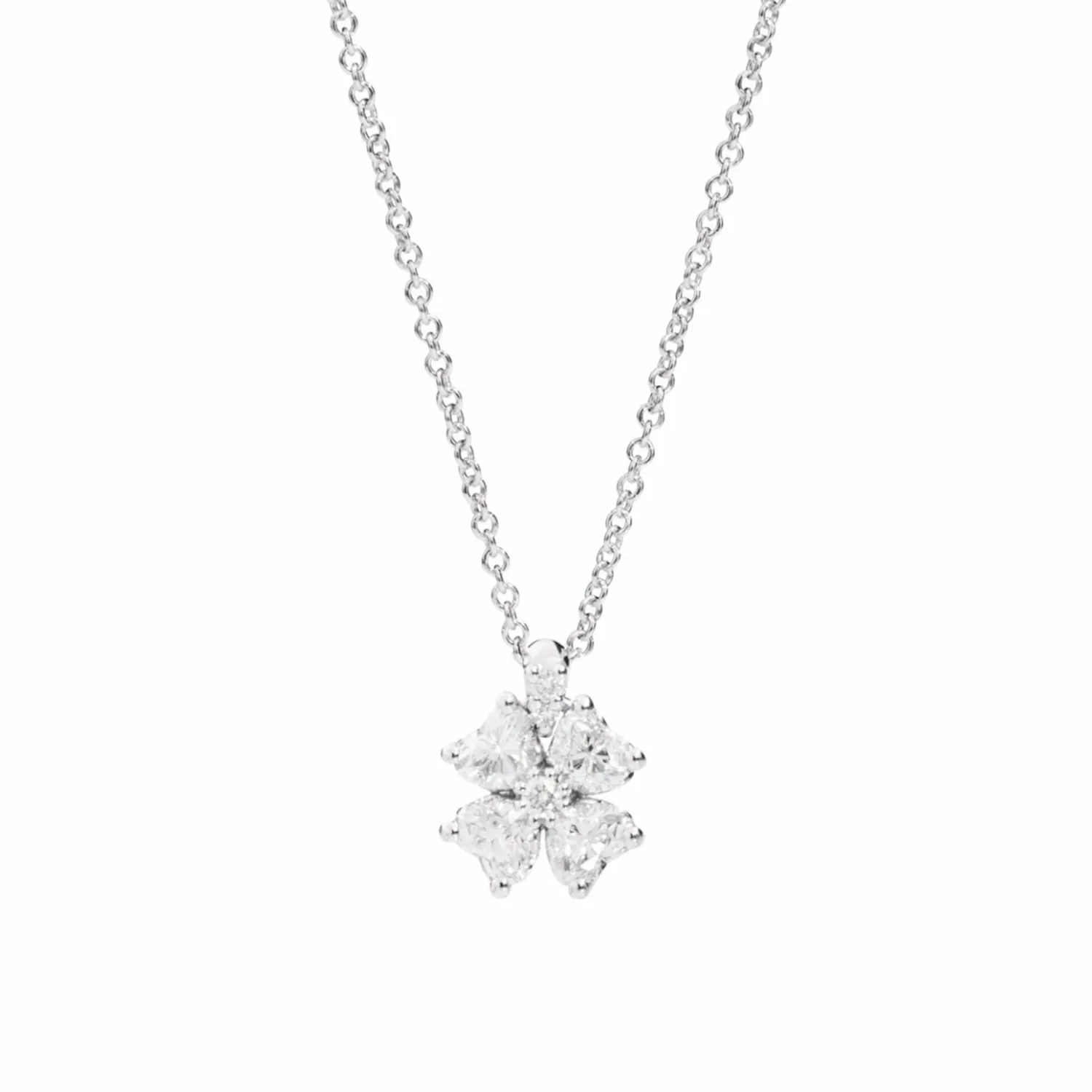 Pendentif Recarlo Anniversary Love Quadrifoglio en or blanc et diamants