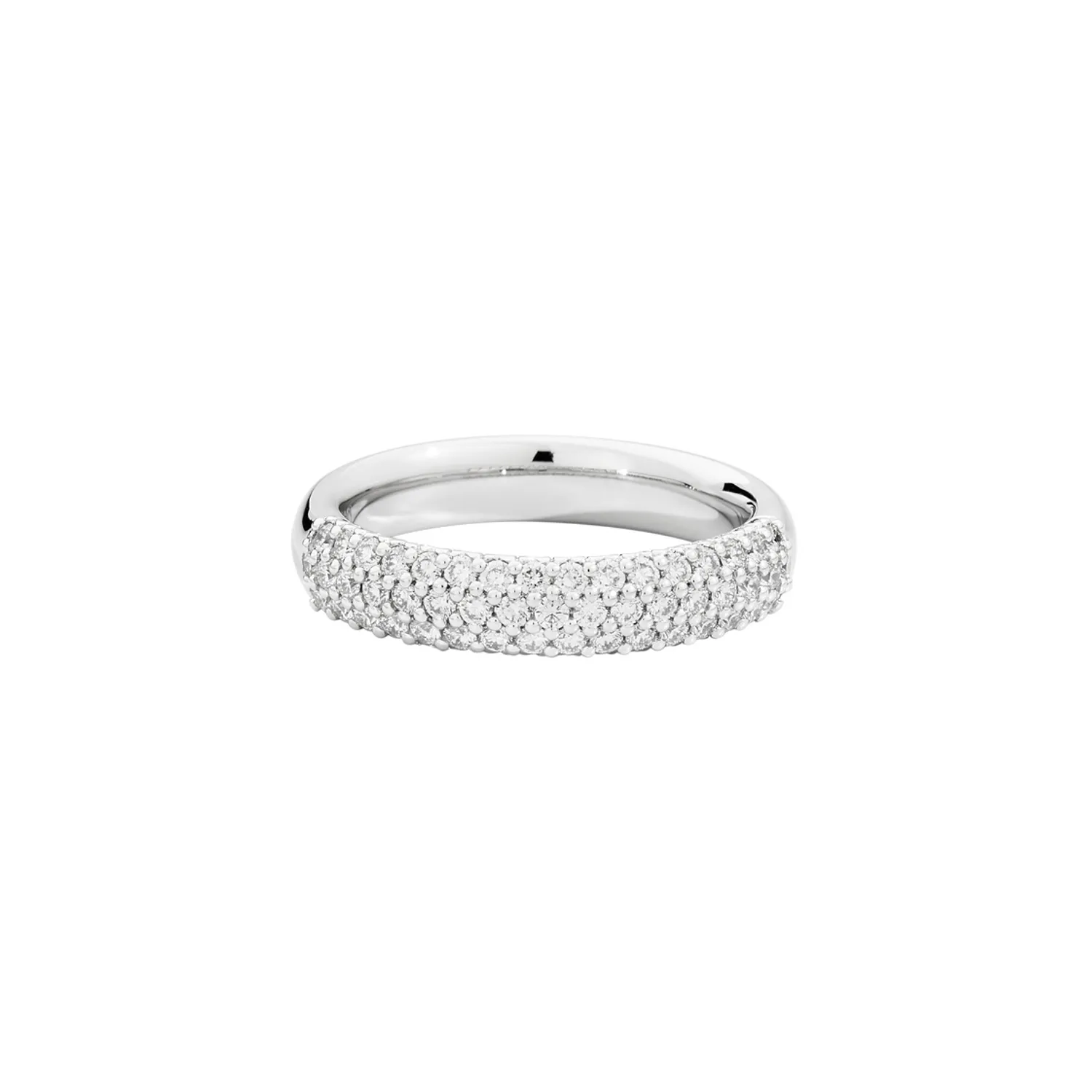 Bague Recarlo 3 rangs en or blanc et diamants demi pavée