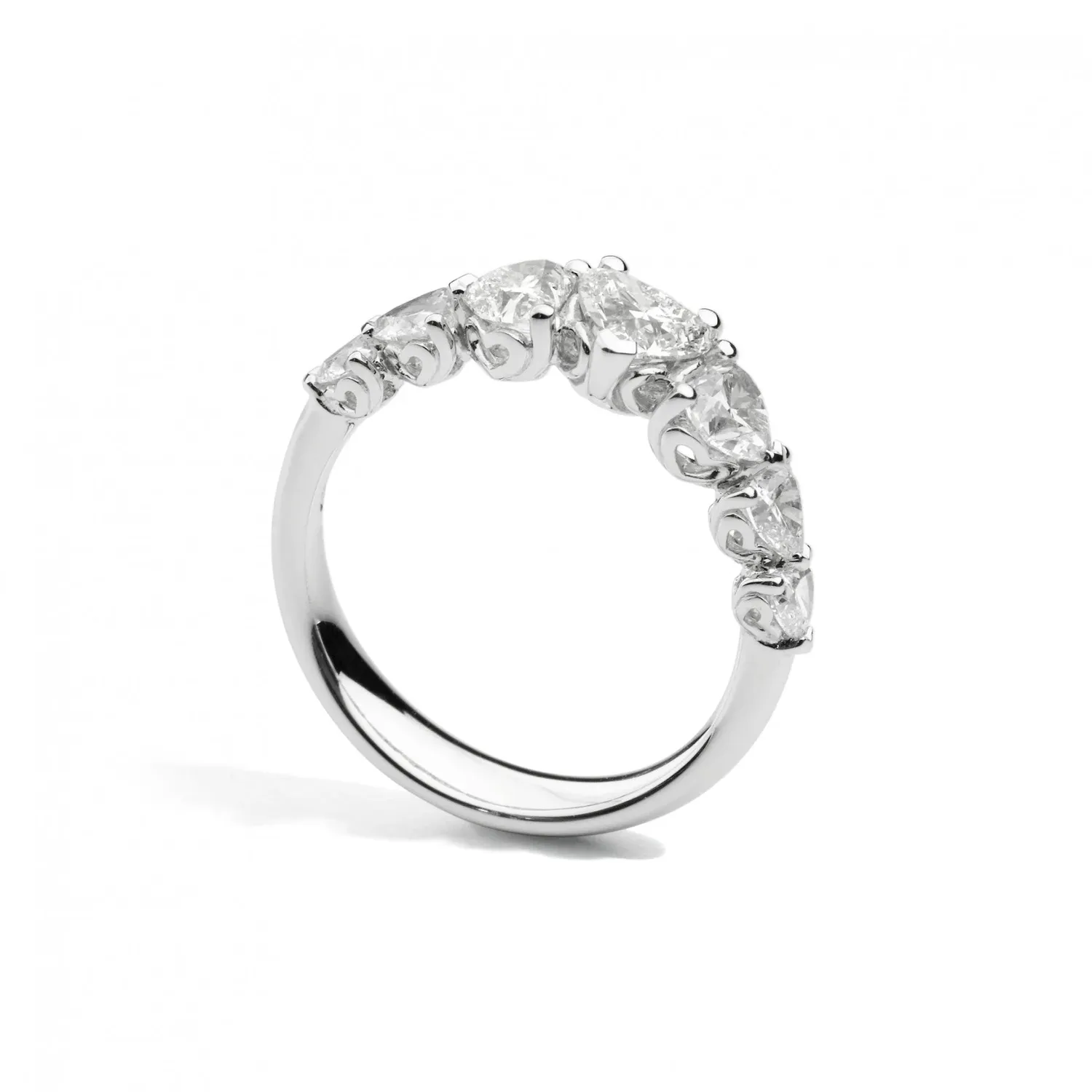 Bague Recarlo Anniversary Love en or blanc et diamants Coeurs Asymétriques