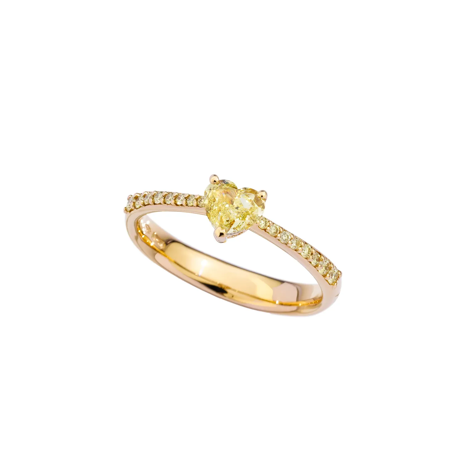 Bague Solitaire Recarlo Anniversary Love en or jaune et diamants