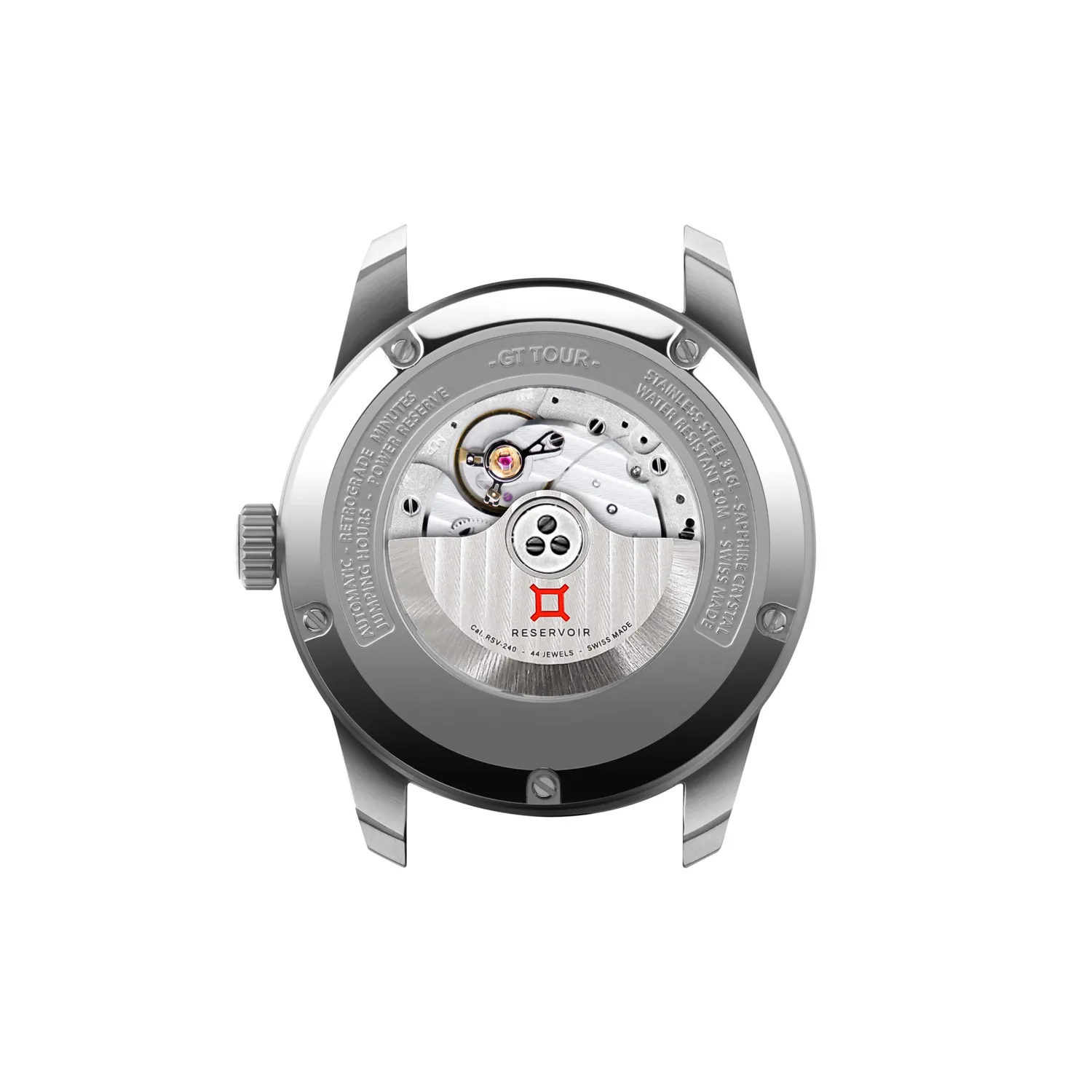 Montre GT TOUR, Bracelets veau noir perforé et NATO, Boucle déployante, Cadran noir mat