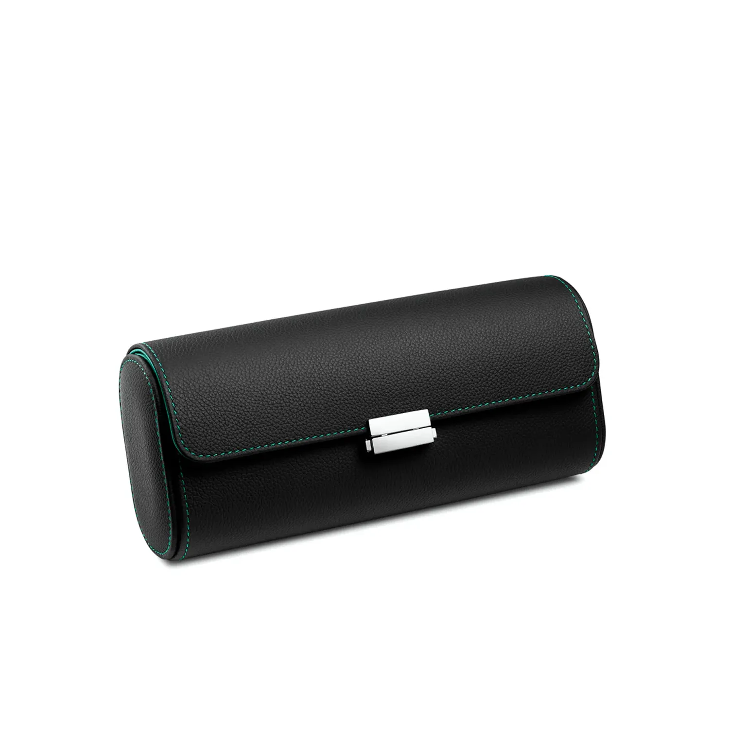 Étui à montres Scatola del Tempo, cuir noir et bleu Tiffany