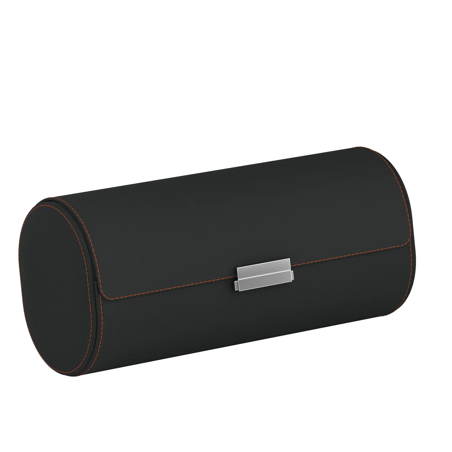 Etui pour montres POCHETTE 4 en cuir gris ardoise et orange