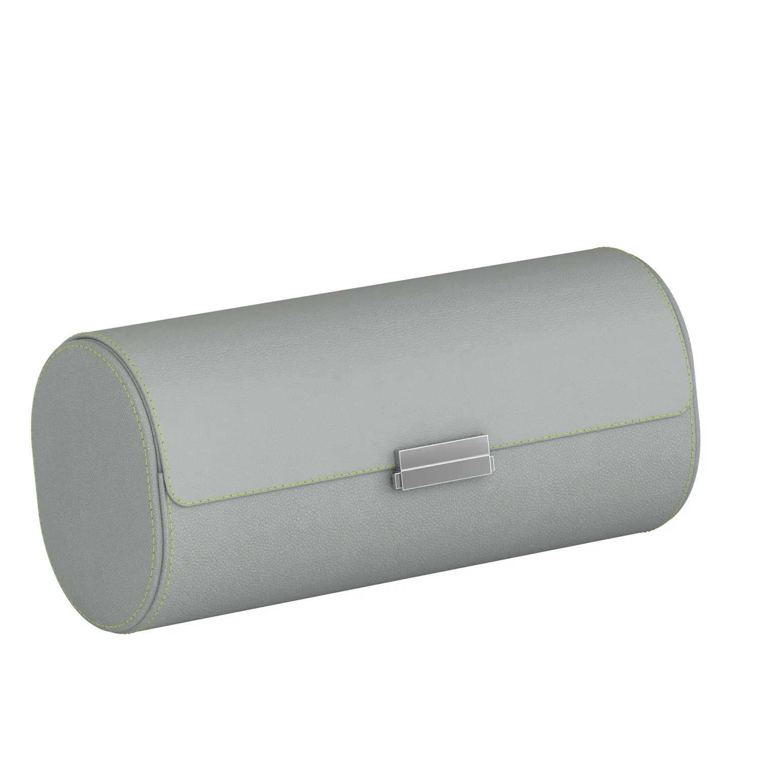 Etui pour montres POCHETTE 4 en cuir gris perle et vert anis