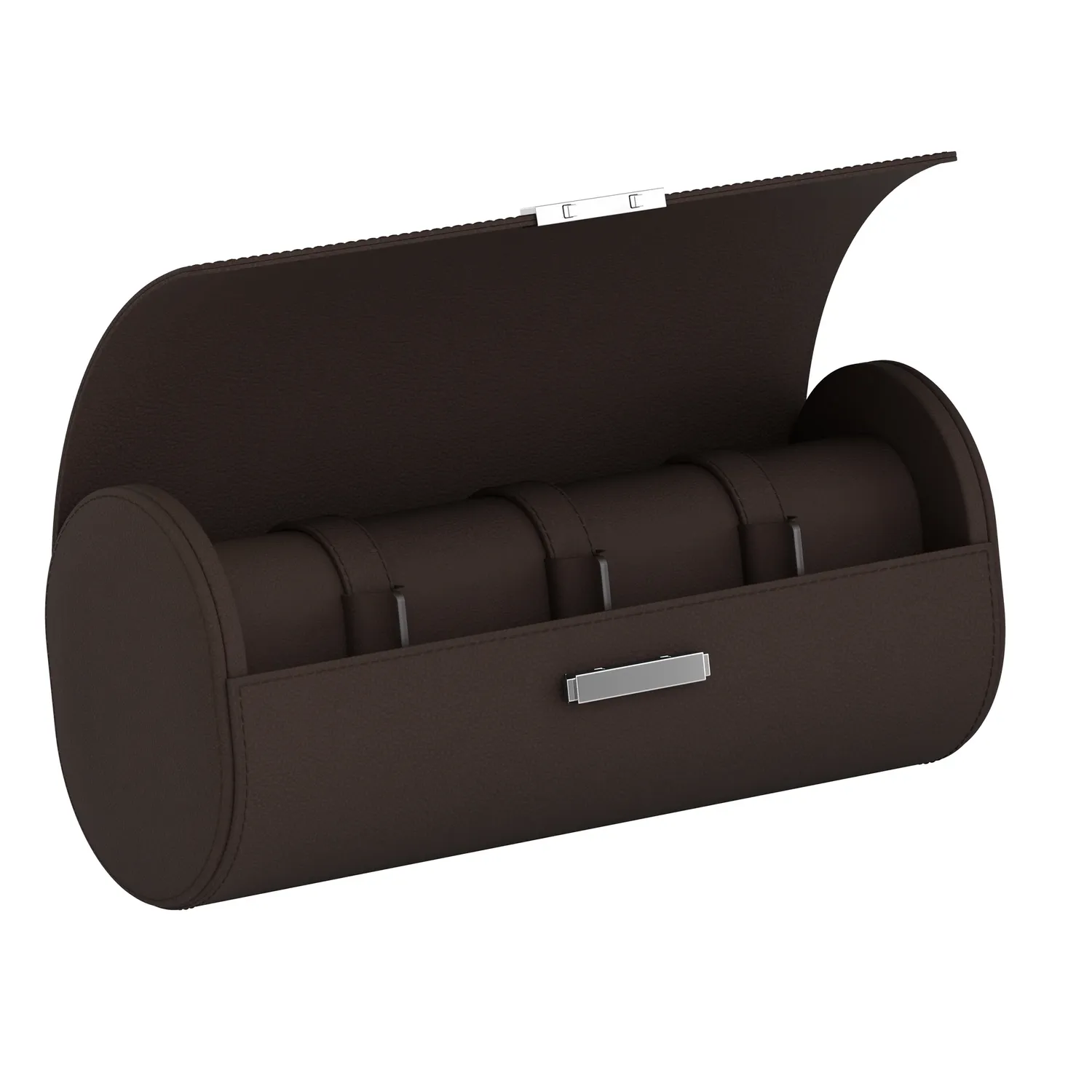 Etui pour montres POCHETTE 4 en cuir marron chocolat