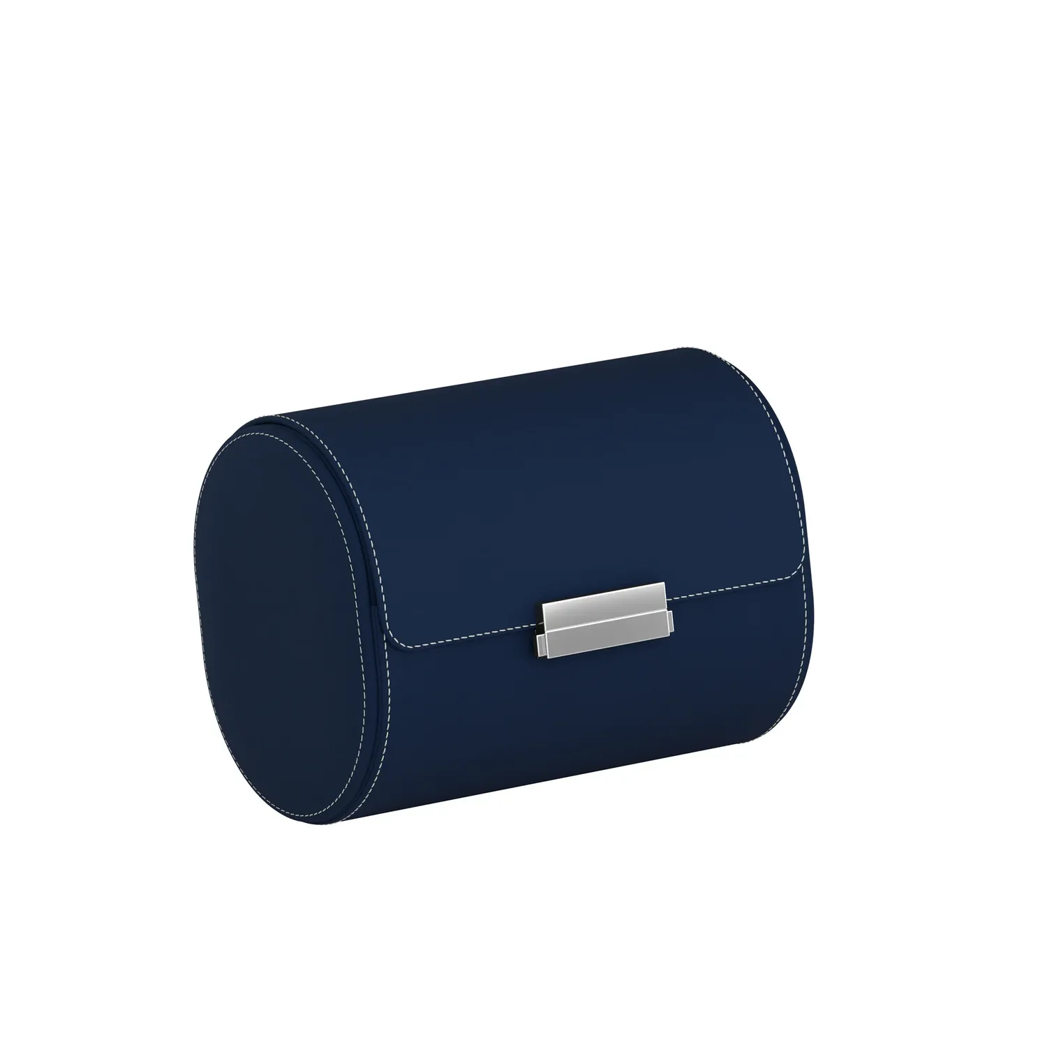 Etui pour montres POCHETTE 2 en cuir bleu de minuit et crème