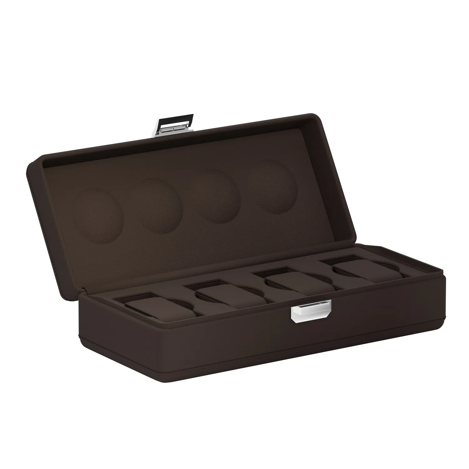 Valigetta 4 - Coffret pour montres en cuir Marron Chocolat