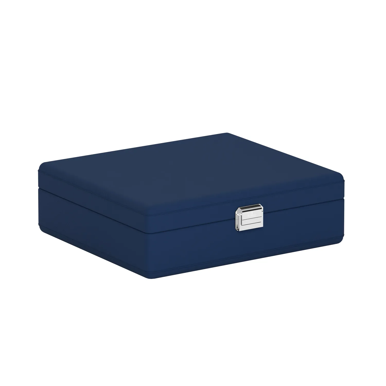 Boîte à bijoux TESORO GRANDE en cuir bleu de minuit