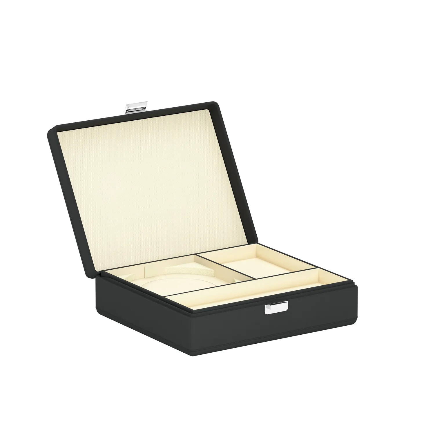 Boîte à bijoux TESORO GRANDE en cuir gris ardoise