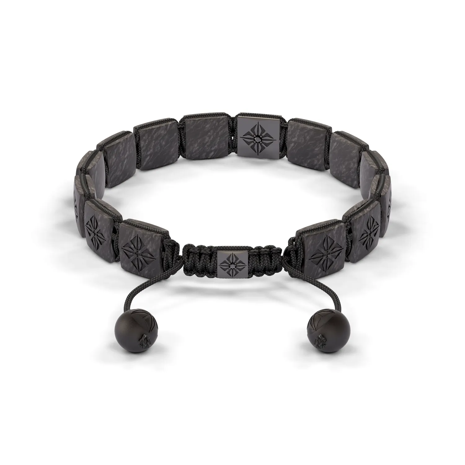 Bracelet LOCK 10mm cordon gris charbon XL