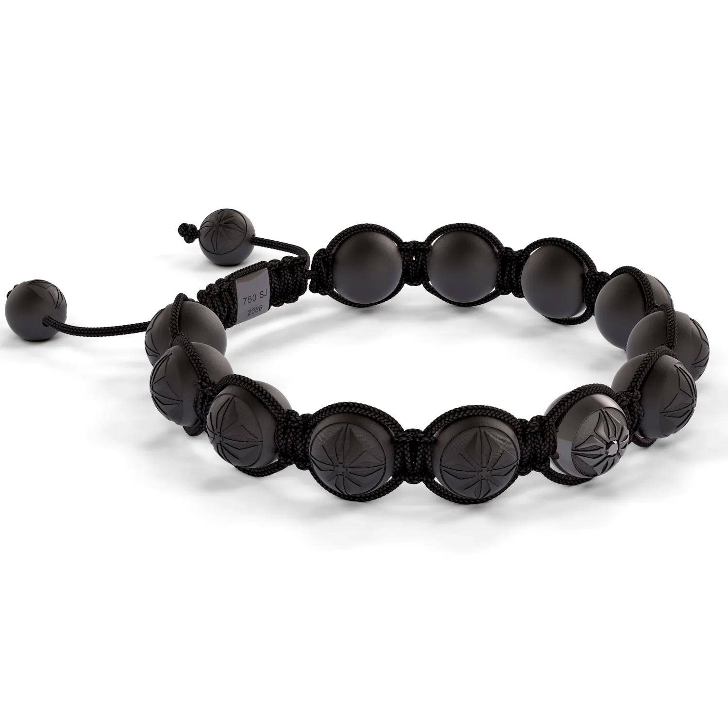 Bracelet Shamballa Jewels, or blanc, rhodié noir, céramique, diamants