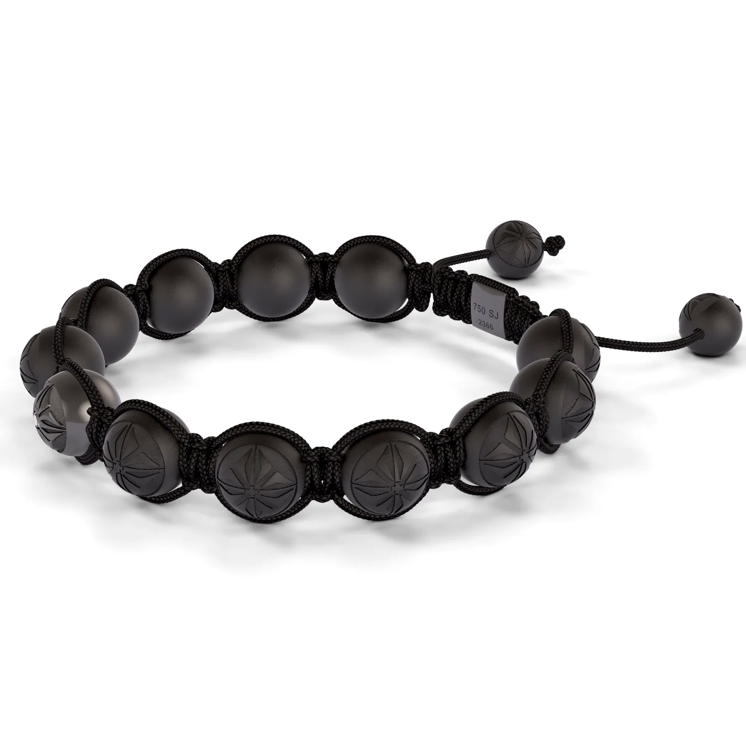 Bracelet Shamballa Jewels, or blanc, rhodié noir, céramique, diamants