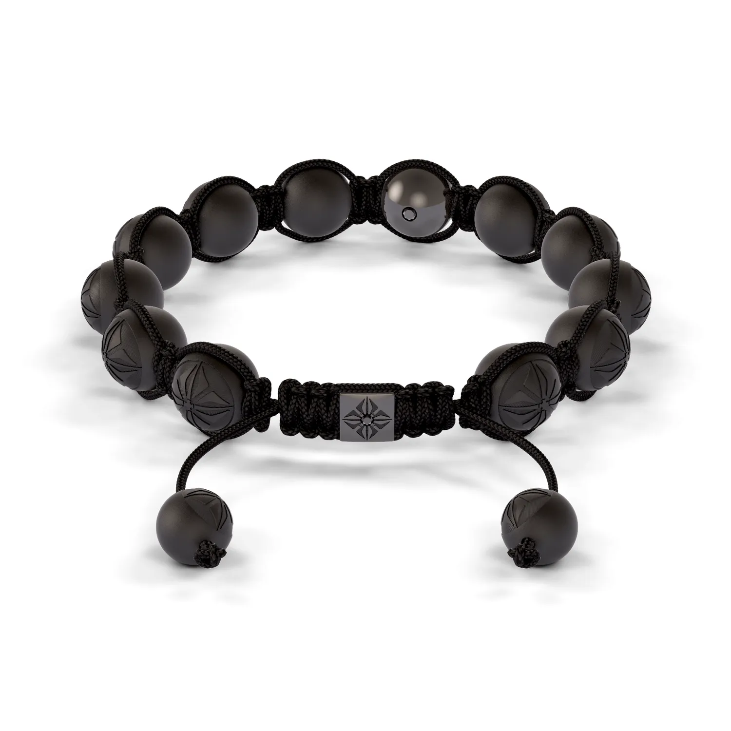 Bracelet Shamballa Jewels, or blanc, rhodié noir, céramique, diamants