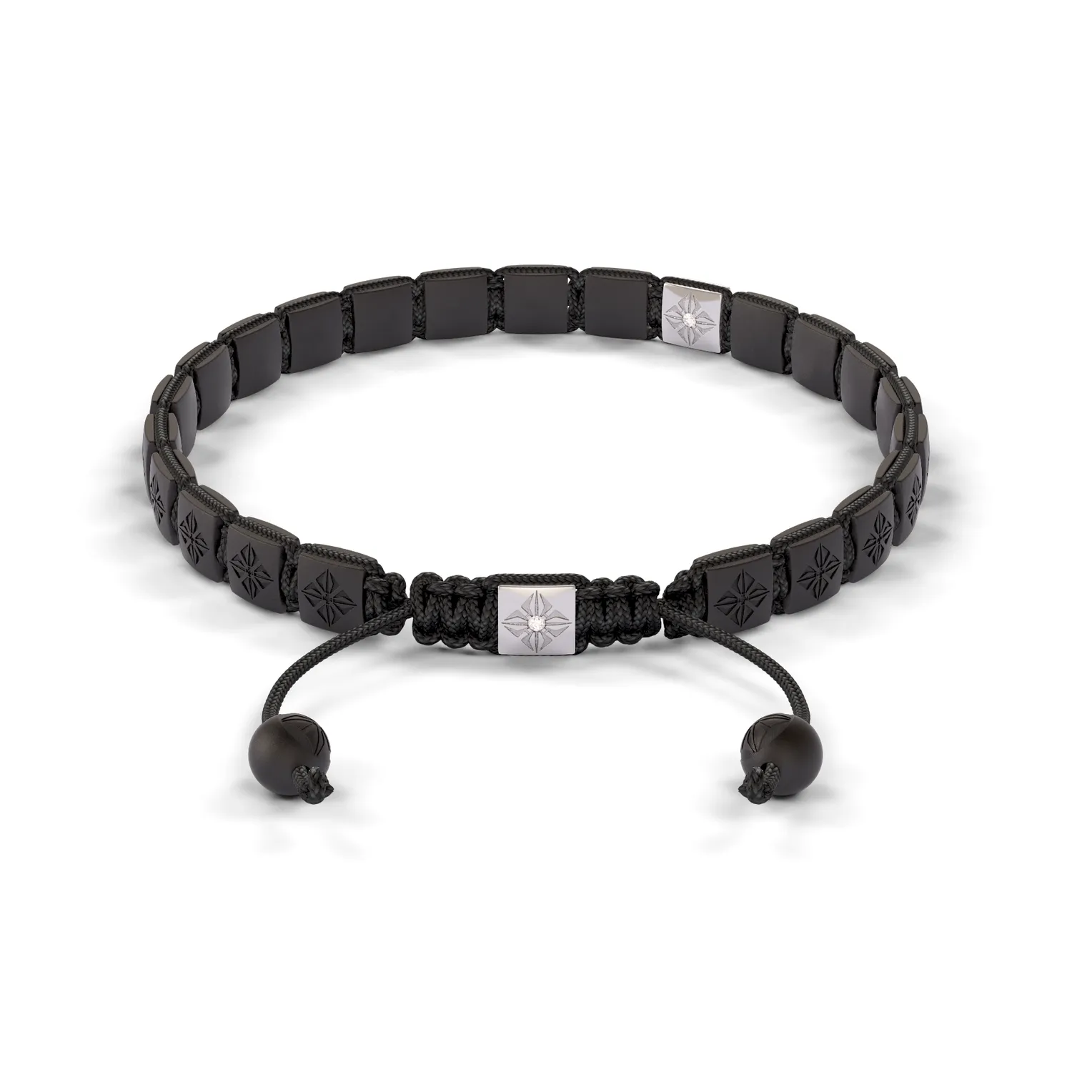 Bracelet LOCK 6mm cordon gris charbon XL