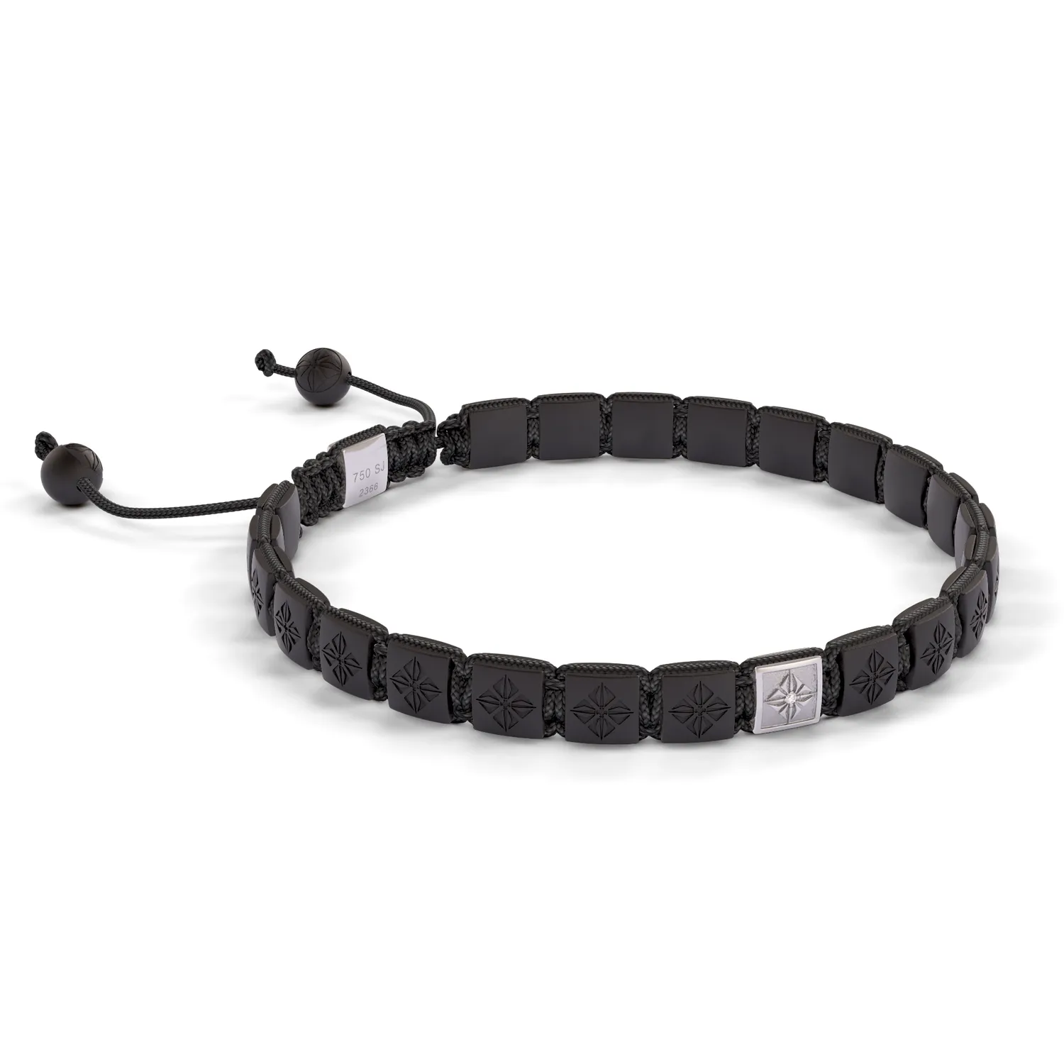 Bracelet LOCK 6mm cordon gris charbon XL