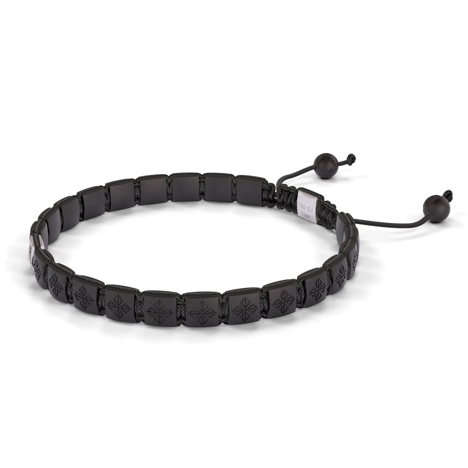 Bracelet LOCK 6mm cordon gris charbon XL