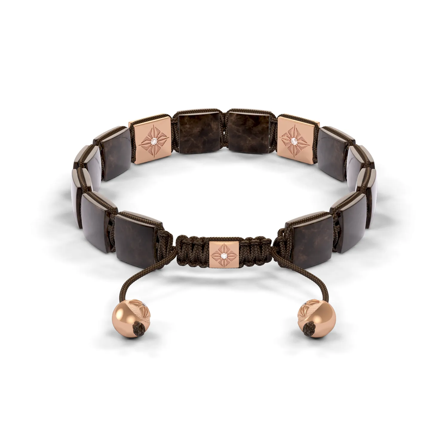 Bracelet LOCK 10mm cordon chocolat XL