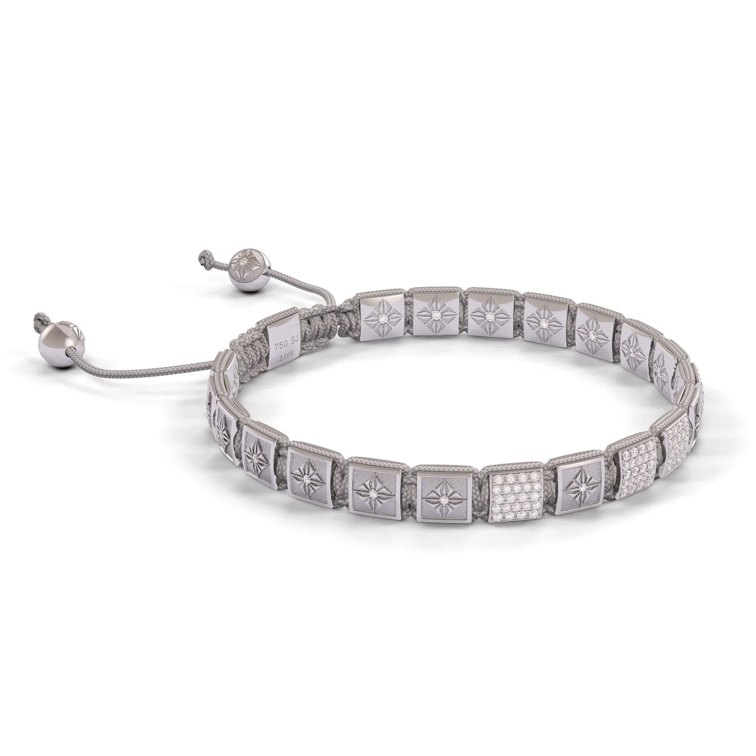 Bracelet LOCK 6mm cordon argenté M