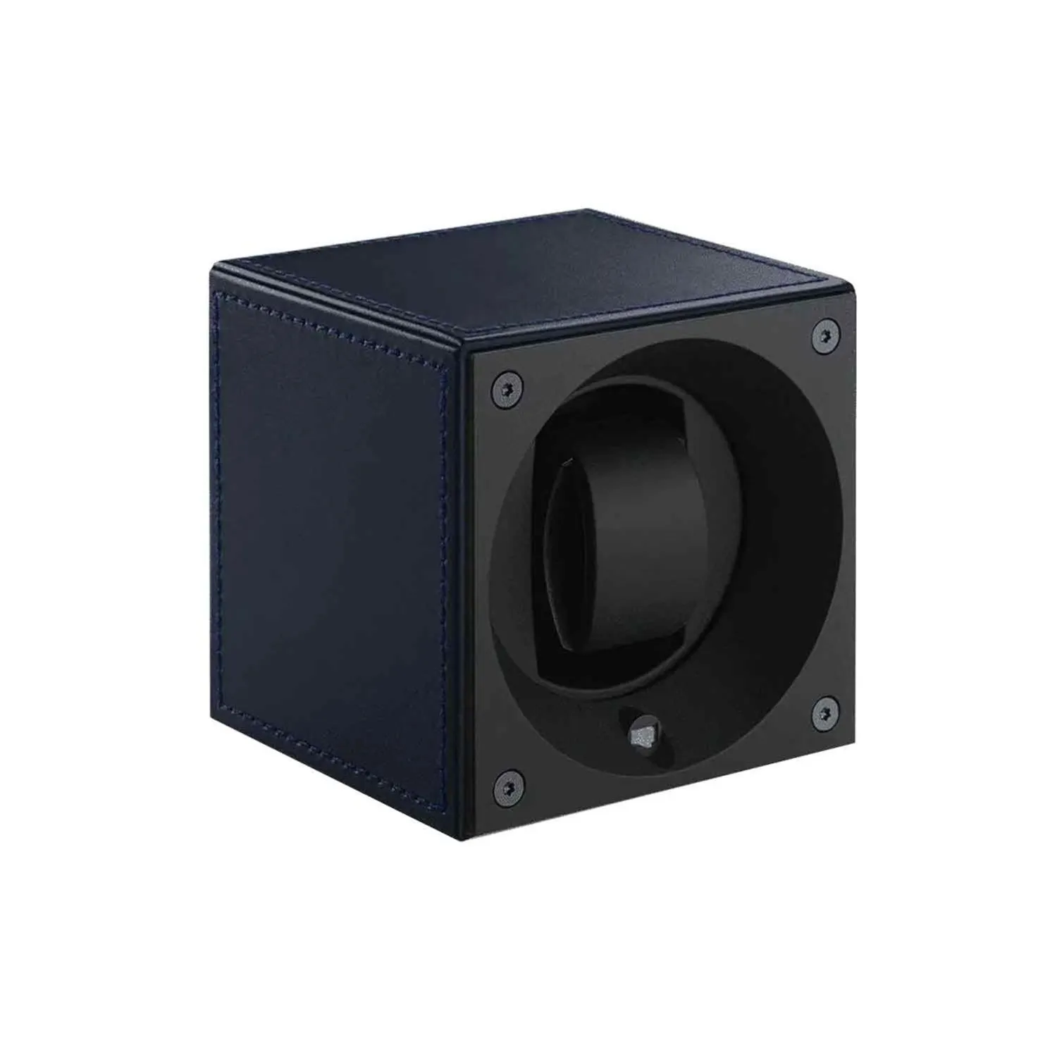 Remontoir Swiss Kubik MASTERBOX Single Cuir Bleu Marine