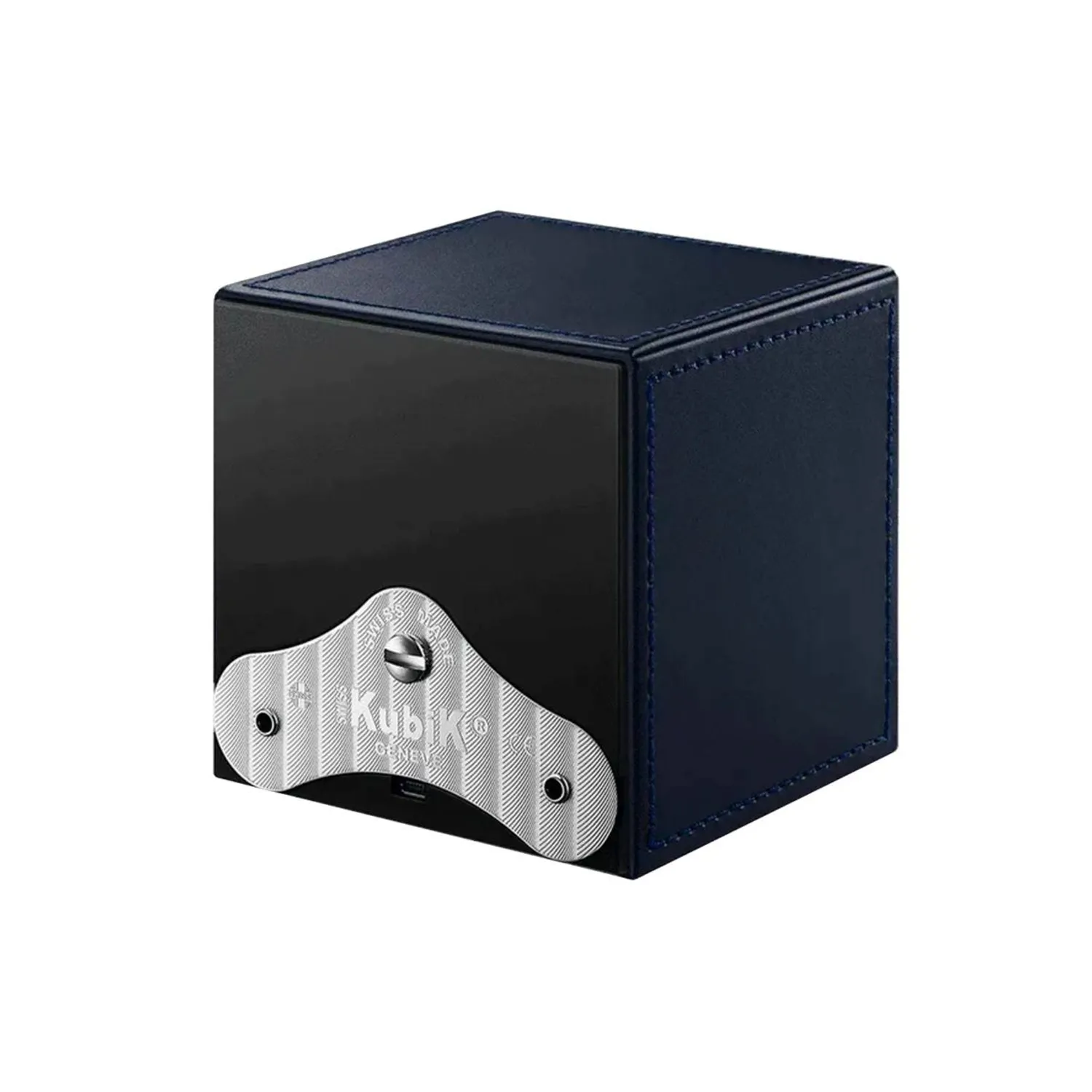 Remontoir Swiss Kubik MASTERBOX Single Cuir Bleu Marine