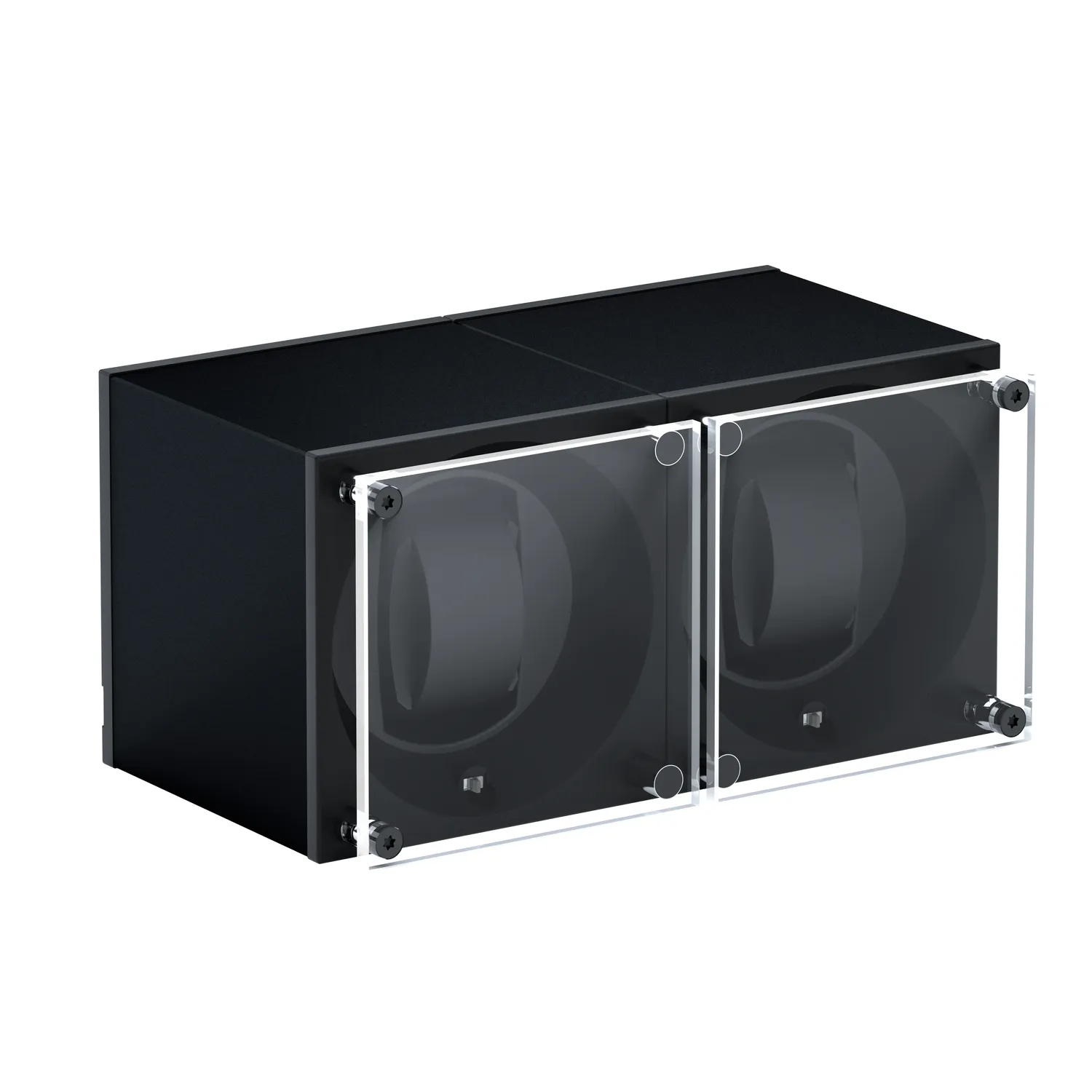 Remontoir SwissKubik 2 Montres Aluminium Noir Masterbox avec 2 Vitre protectrice simple