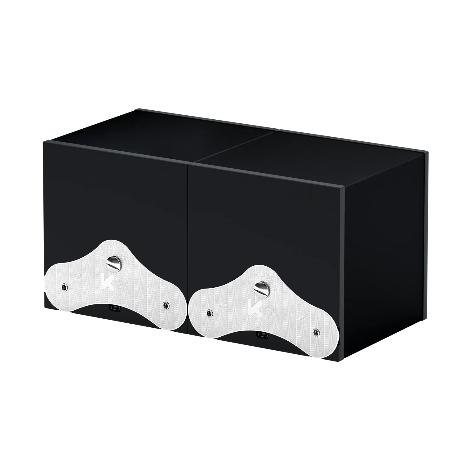 Remontoir SwissKubik 2 Montres Aluminium Noir Masterbox avec 2 Vitre protectrice simple