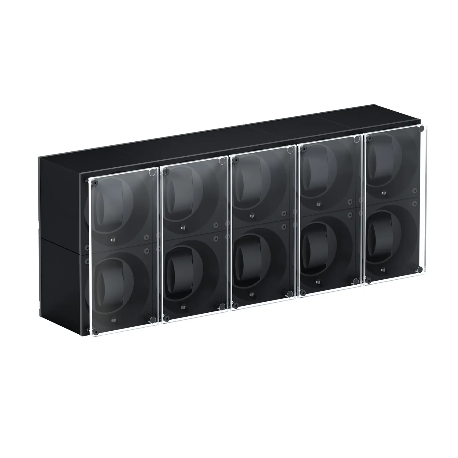 Remontoir SwissKubik 9 Montres Aluminium Noir Masterbox avec 2 Vitre protectrice simple