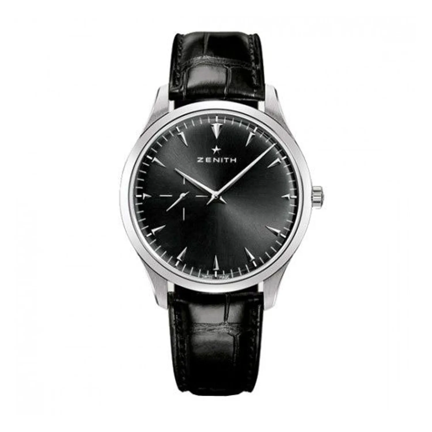 Montre ELITE ULTRA THIN Bracelet alligator noir, Boucle ardillon, Cadran noir