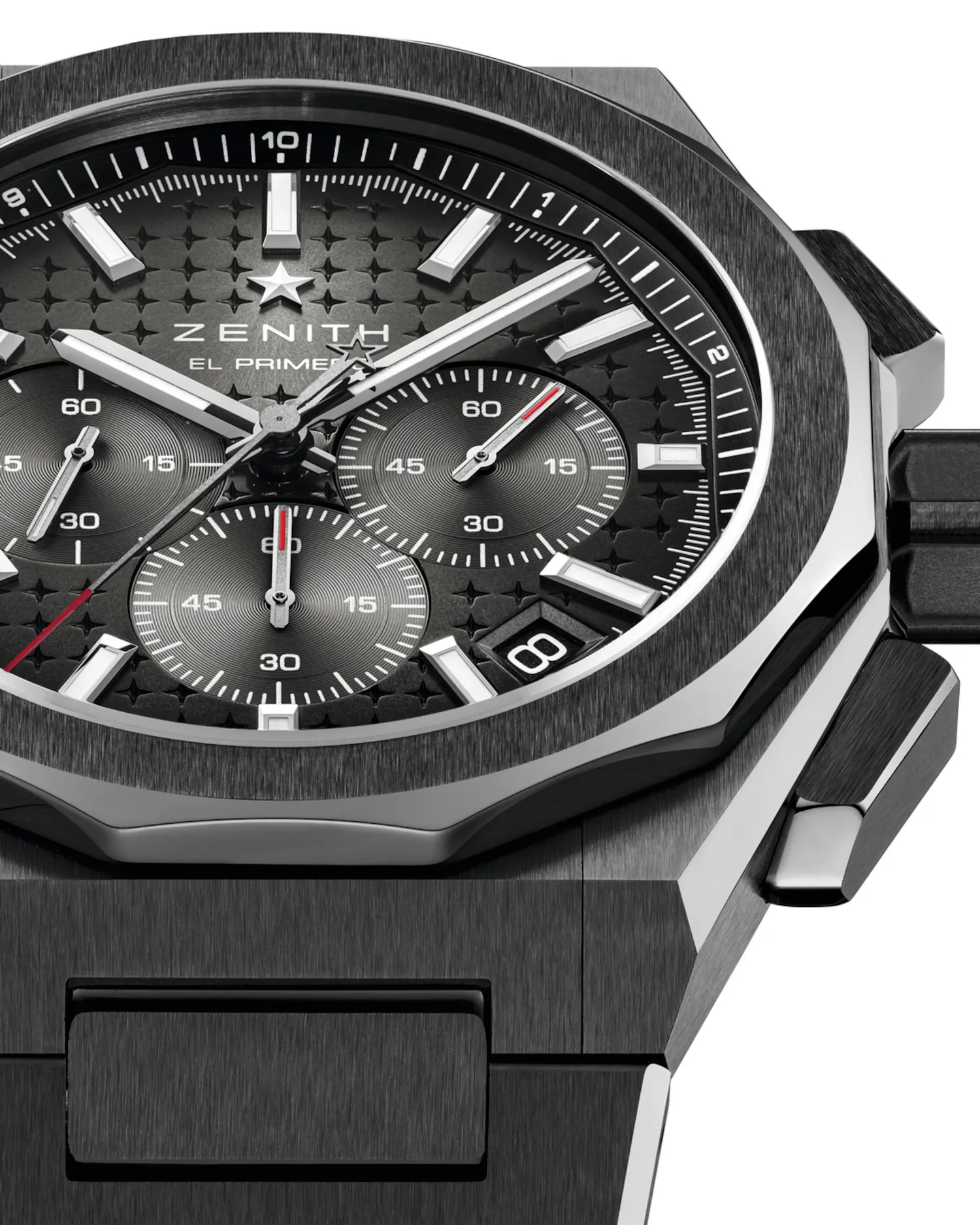 Montre DEFY SKYLINE CHRONO, Bracelets céramique noire et caoutchouc noir interchangeables, Boucle déployante, Cadran soleillé noir