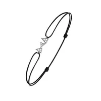 Bracelet Cordon CAPTURE ME Or blanc 3 triangles full serti diamants blancs