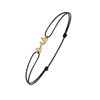 Bracelet Cordon CAPTURE ME Or jaune 3 triangles full serti diamants blancs