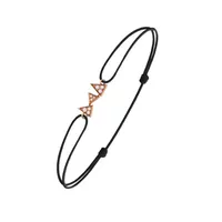 Bracelet Cordon CAPTURE ME Or rose 3 triangles full serti diamants blancs