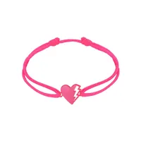 Bracelet Cordon Coeur LOVETAG métal Anodisé Rose EDITION SPECIALE OCTOBRE ROSE