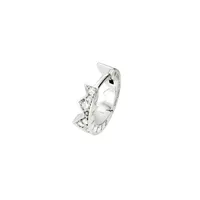 Mono Boucle d'oreille mini créole gauche Akillis Capture Light en or blanc pavée de diamants