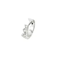 Mono Boucle d'oreille mini créole droite Akillis Capture Light en or blanc pavée de diamants