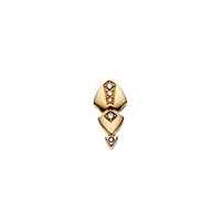 Boucle d'Oreille Puce PYTHON Or jaune 3 écailles diamants