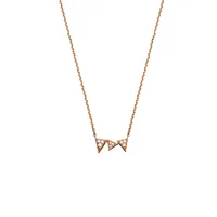 Collier CAPTURE ME Or rose 3 triangles full pavé diamants