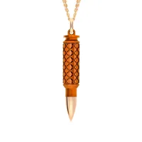 Pendentif Akillis chaîne cross Fatal Attraction en or rose et aluminium orange