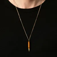 Pendentif Akillis chaîne cross Fatal Attraction en or rose et aluminium orange