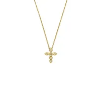 Pendentif Croix PM PYTHON Or jaune full pavé diamants blancs