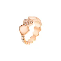 Bague Tatou PYTHON or rose semi pavée diamants