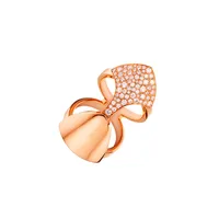 Bague Armure PYTHON or rose semi pavée diamants