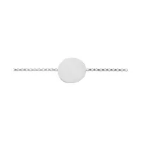 Gourmette Arthus Bertrand Galet Uni PM F. mince chaîne jaseron 14 cm or blanc