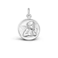 Médaille Arthus Bertrand Ange de Raphaël 18 mm or blanc poli